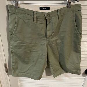 Vans Men's Olive Flat Front Shorts